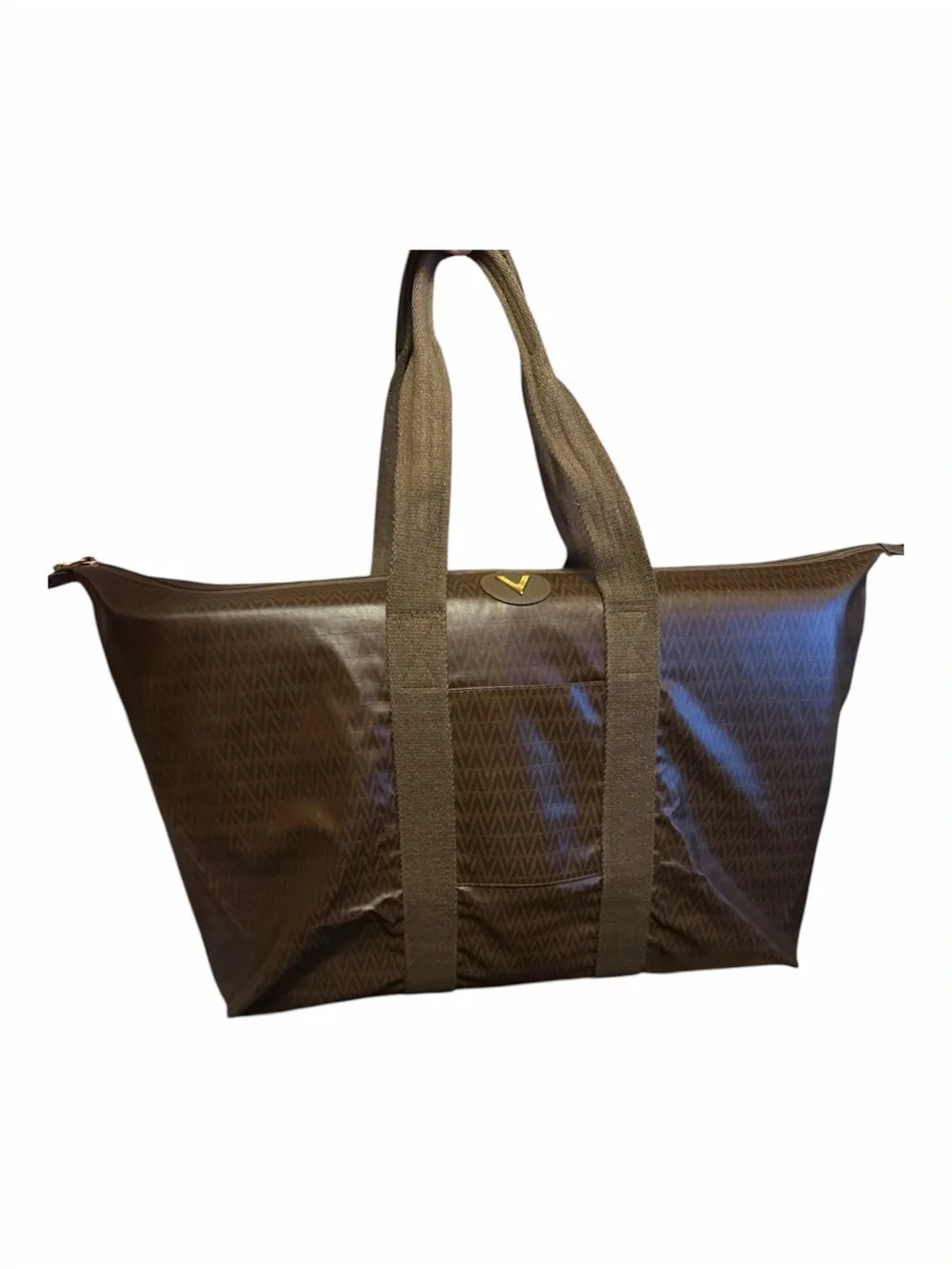 MARIO VALENTINO Vintage XL Monogram Travel Weekender Tote - Made in Italy